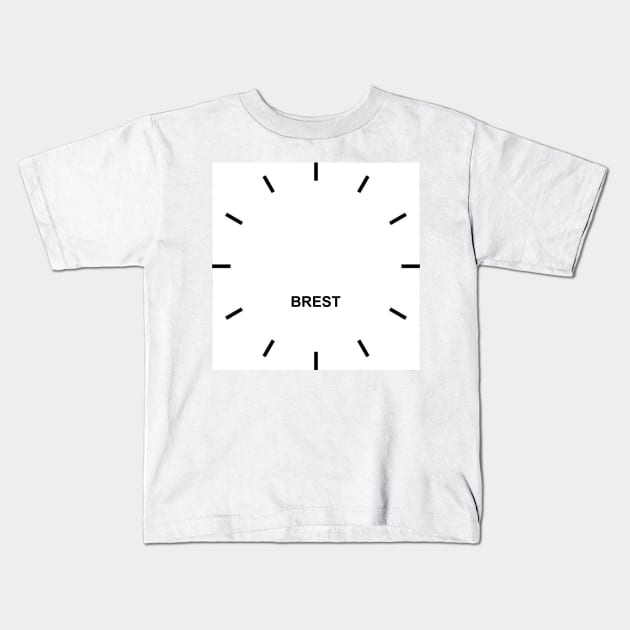 BREST Time Zone Wall clock Kids T-Shirt by ghjura